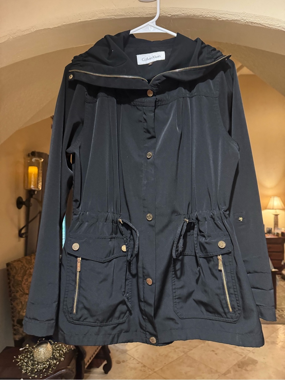 Calvin Klein Women's Black Cowl Neck Jacket